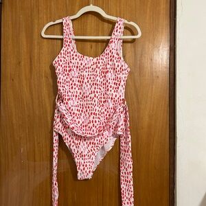One-piece Red Polka Dot Swimsuit